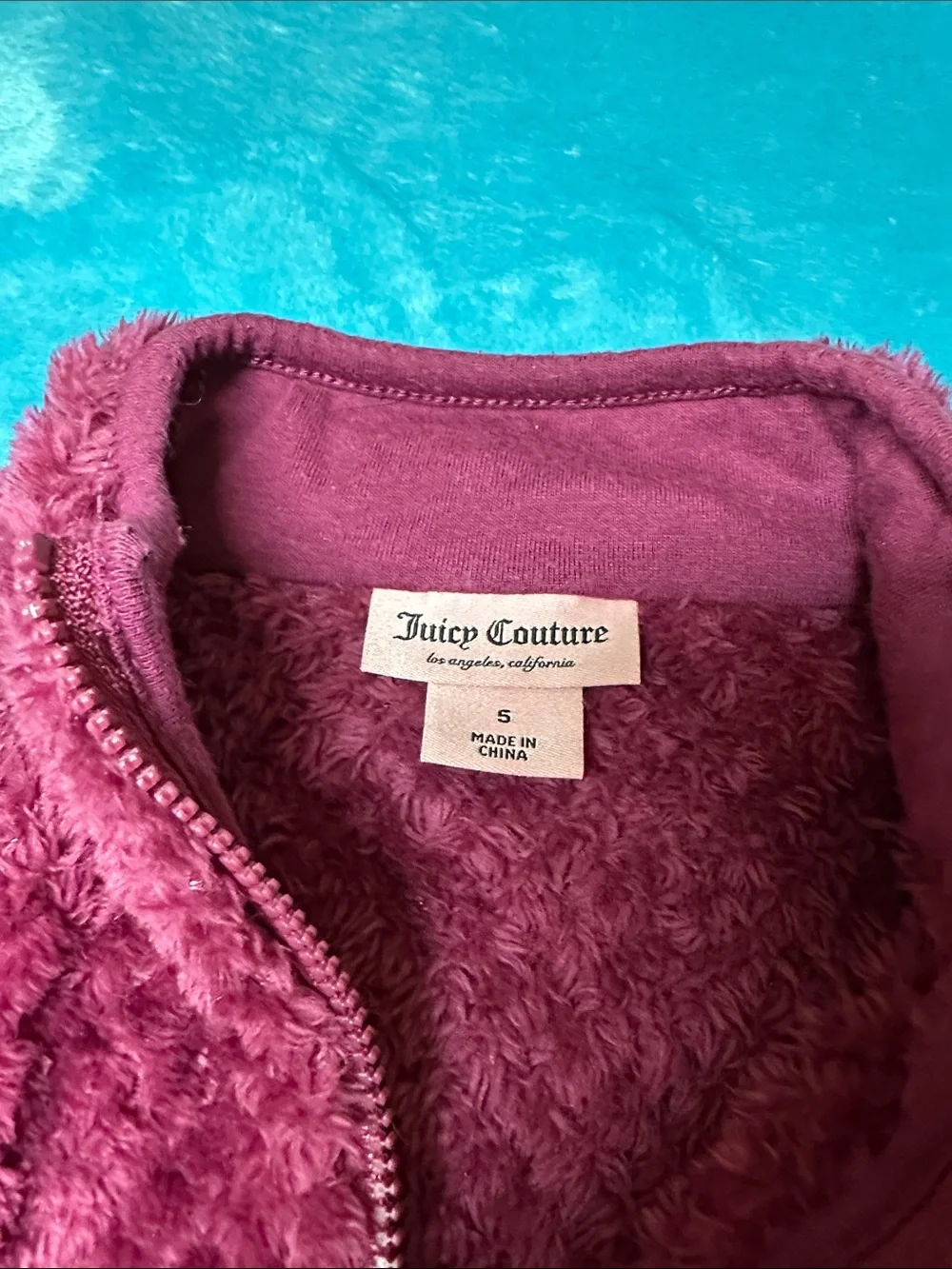 Juicy Couture Plush Half-Zip Pullover - Deep Raspberry